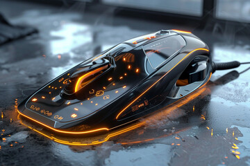 A futuristic iron with LED indicators, displaying temperature and steam settings.