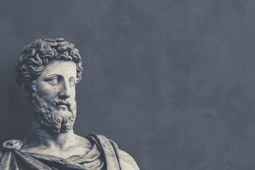 Abstract classic stoic ancient greek, roman sculpture. Portraying a style of historical stoicism with a cultural expression.