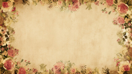 vintage background with flower frame