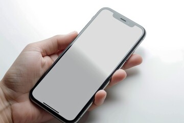 Blank Smartphone Mockup on Hand created with Generative AI