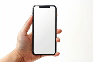 Blank Smartphone Mockup on Hand created with Generative AI