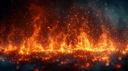 A minimalist artistic depiction of the last glowing embers, focusing on the simplicity and beauty of the orange glow against a stark, dark background, emphasizing the contrast.