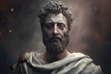 Fototapeta premium Abstract classic stoic ancient greek, roman sculpture. Portraying a style of historical stoicism with a cultural expression.