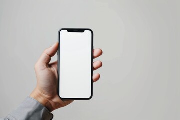 Blank Smartphone Mockup on Hand created with Generative AI