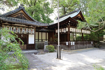 A Japanese shrine in Kyoto : a scene of the precincts of Okazaki-jinjya Shrine