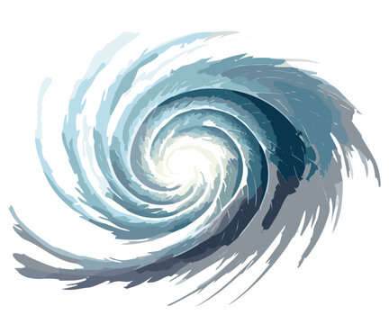 Top down cyclone graphic isolated on a white background