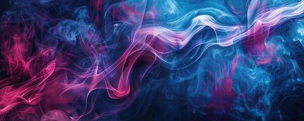Fototapeta premium Abstract vibrant streams of rich smoke in midnight blue and crimson