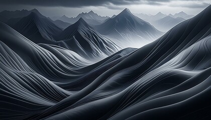 Obraz premium A mysterious gradient from a smoky gray to a pale silver, invoking the image of mist-covered