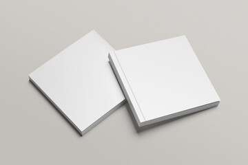 Blank square magazine photorealistic on light grey background