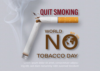 World no tobacco day concept poster campaign in vector illustration. Quit tobacco World anti tobacco day concept background.