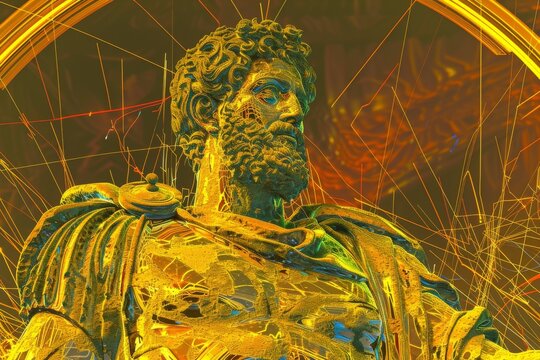 Abstract classic stoic ancient greek, roman sculpture. Portraying a style of historical stoicism with a cultural expression