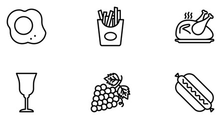 Food & Drinks Line Icon pictogram symbol visual illustration Set