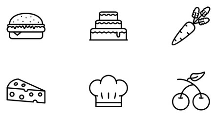 Food & Drinks Line Icon pictogram symbol visual illustration Set