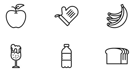 Food & Drinks Line Icon pictogram symbol visual illustration Set