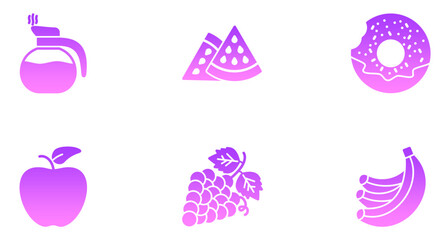 Food & Drinks Glyph Gradient Icon pictogram symbol visual illustration Set