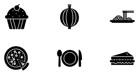 Food & Drinks Glyph Icon pictogram symbol visual illustration Set