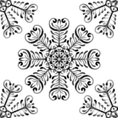 set of snowflakes mandala elements seamless abstract pattern background fabric fashion design print wrapping paper digital illustration art texture textile wallpaper apparel image 