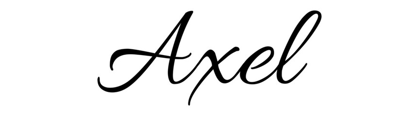 Axel - black color - name written - ideal for websites, presentations, greetings, banners, cards, t-shirt, sweatshirt, prints, cricut, silhouette, sublimation, tag
 - obrazy, fototapety, plakaty
