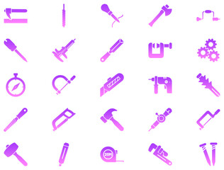 
Hand Tools Glyph Gradient Icon pictogram symbol visual illustration Set
