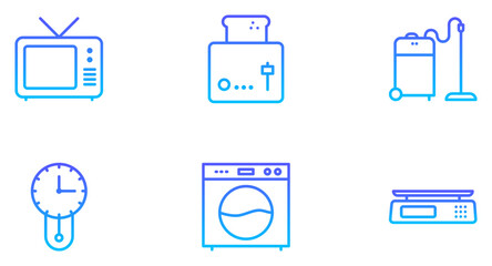 Electronics Line Gradient icon pictogram symbol visual illustration Set