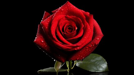 A Solitary Blooming Red Rose Against a Stark White Background: Capturing the Essence of Singular Beauty and Striking Contrast