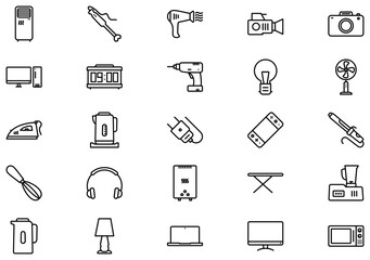 Electronics Line icon pictogram symbol visual illustration Set