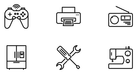 Electronics Line icon pictogram symbol visual illustration Set