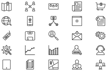 Admin Dashboard Line icon pictogram symbol visual illustration Set