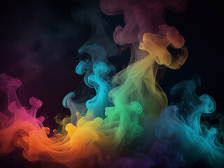 Obraz premium Coloring glow smoke effect background with coloring fireworks ai generative