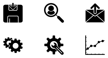 Admin Dashboard Glyph icon pictogram symbol visual illustration Set