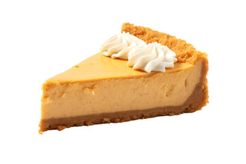 Decadent, creamy, and delicious. Our pumpkin cheesecake is the perfect way to celebrate the fall season, transparent background