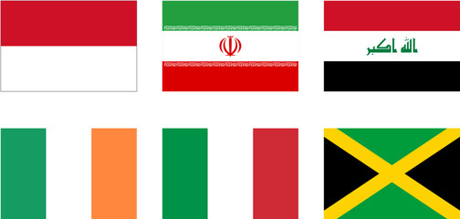World Flag Flat Icon pictogram symbol visual illustration Set