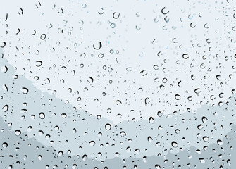 Water droplet texture on clear surface