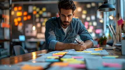 Photo realistic as Brand Strategist Reinforcing Identity concept as A brand strategist works on reinforcing the brand identity through innovative marketing techniques and consisten