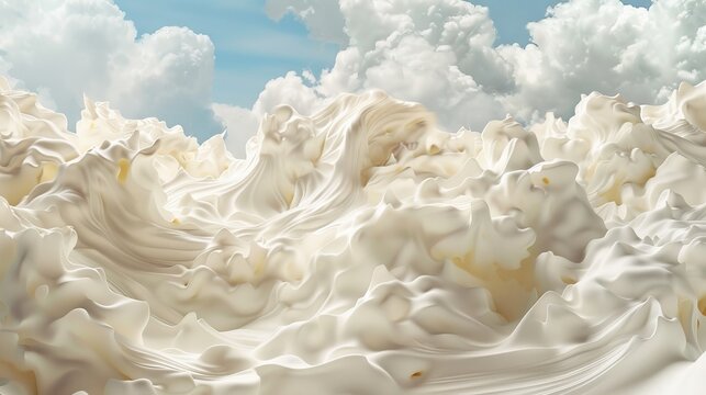 whipped cream white clouds, copy and text space, 16:9