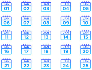 Calendar Line Gradient Icon pictogram symbol visual illustration Set