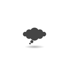 Thought bubble thinking cloud icon with shadow
