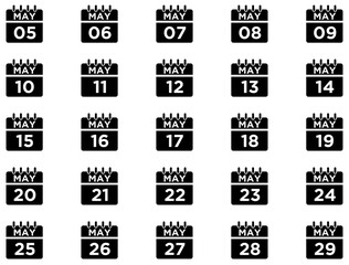 Calendar Glyph Icon pictogram symbol visual illustration Set