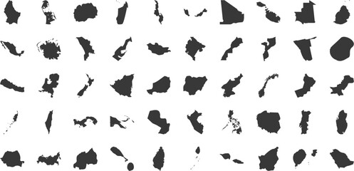 World Maps Icon pictogram symbol visual illustration Set