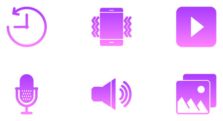 Phone And Tablet Glyph Gradient Icon pictogram symbol visual illustration Set