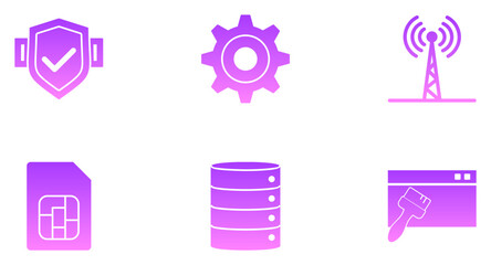 Phone And Tablet Glyph Gradient Icon pictogram symbol visual illustration Set