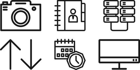 Phone and Tablet Line icon pictogram symbol visual illustration Set