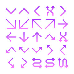 Arrow Glyph Gradient Icon pictogram symbol visual illustration Set