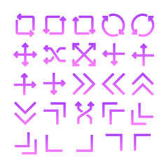 Arrow Glyph Gradient Icon pictogram symbol visual illustration Set