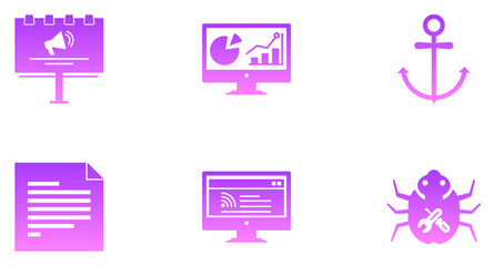 Phone And Tablet Glyph Gradient Icon pictogram symbol visual illustration Set