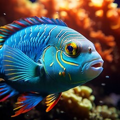 Obraz premium a fish Swimming in a Colorful Underwater World