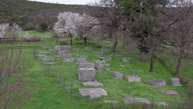 Cemetery of old medieval tombstone - Stecak