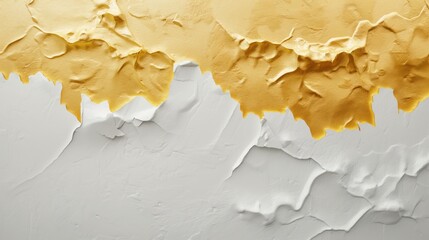 White and golden grunge decorative plaster wall abstract background. Generative AI