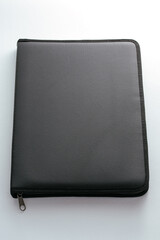 leather folder for papers on a white background