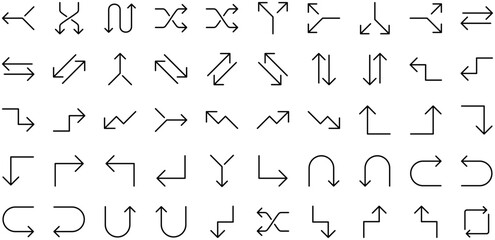 Arrow Line Icon pictogram symbol visual illustration Set